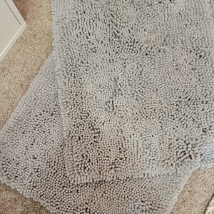Gray bathroom rugs-set of 2
